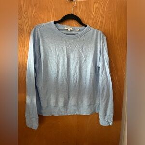 Vince linen long sleeve crew neck tee L